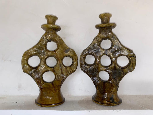 Yellow Terracotta Candle Holders