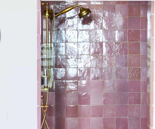 1 Square Foot Moroccan Tile Light Pink Zellige Tile Rose Moroccan Tile Handmade Tile Backsplash Bathroom Square Tile Fireplace Tile Zellij