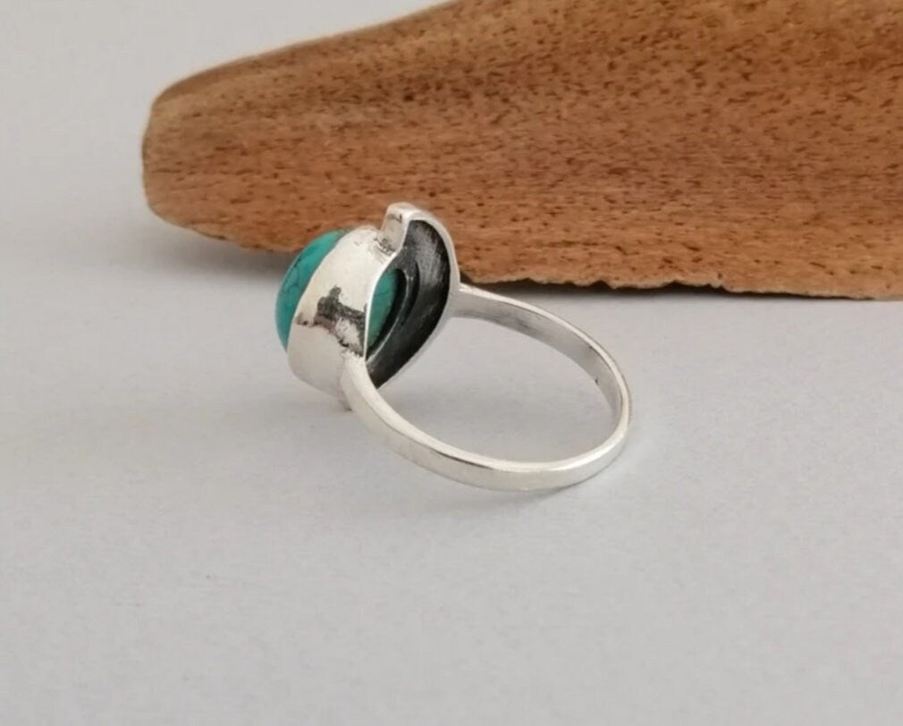 Modernist Turquoise Sterling Silver Ring