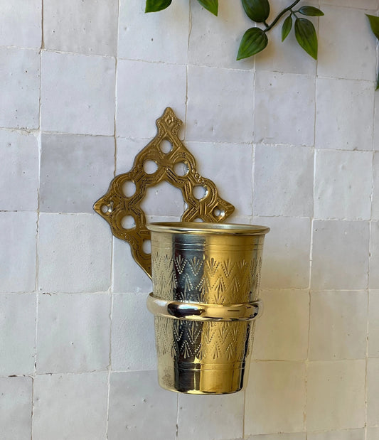 Wall Mounted Toothbrush Holder, Toothpaste Holder, Brass Tumbler, Cup Holder, Bathroom Accessories, Brush Holder
