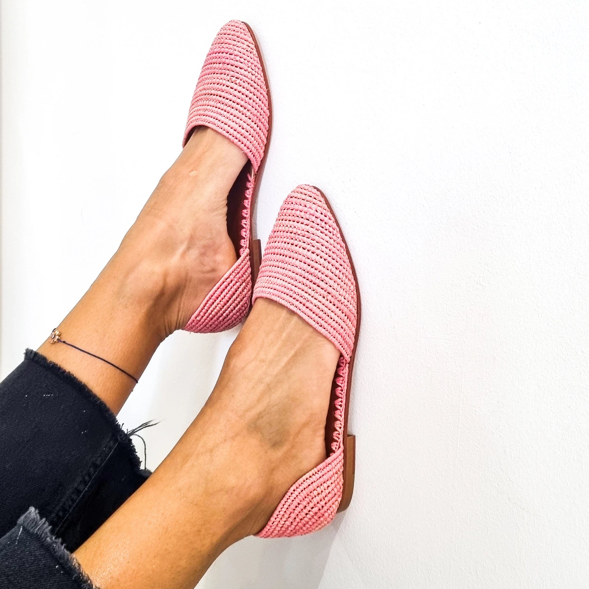 Ready to Ship, Raffia Shoes, Handmade Raffia Sandals, Raffia Flats, Morocca Shoes, Moroccan Babouch, Raffia Mules