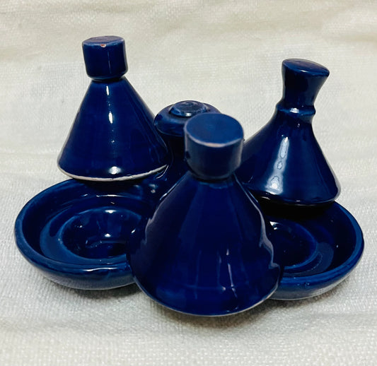 Moroccan Handmade Spice Tagine, Salt and Pepper Pots, Vintage Tagine, Spice Holder, Kitchen Décor, Pepper Condiment, Moroccan Pottery