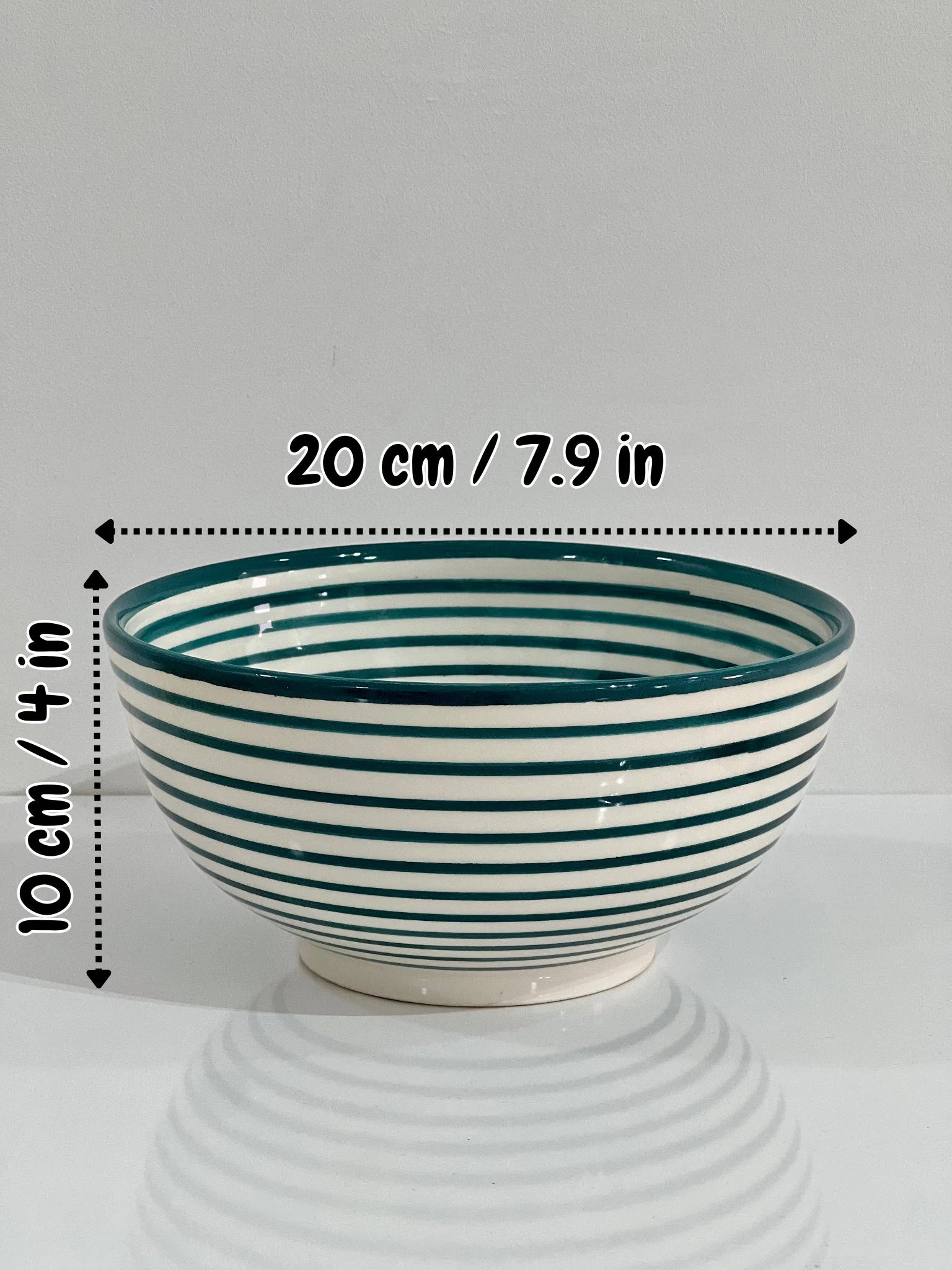 Handmade Ceramic Salad Bowl - (7.9 In) X (4 In) - Pottery Bowl - Large Salad Bowl - Handpainted Bowl - Ceramic Fruit Bowl - Modern Tableware