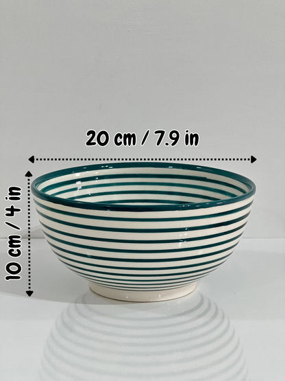 Handmade Ceramic Salad Bowl - (7.9 In) X (4 In) - Pottery Bowl - Large Salad Bowl - Handpainted Bowl - Ceramic Fruit Bowl - Modern Tableware