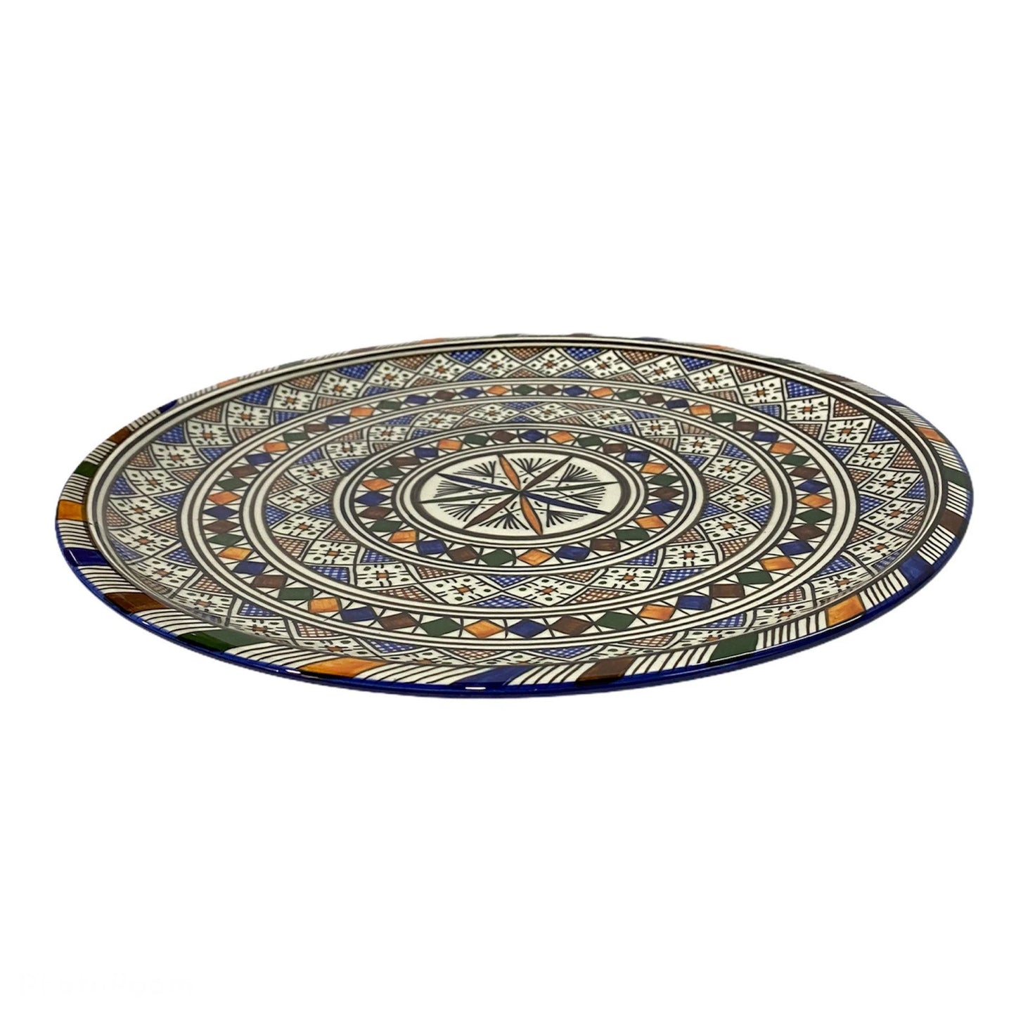 Handmade Moroccan Pottery Pie Dish. Flat Dish/ Cake Dish/Flat Dish.