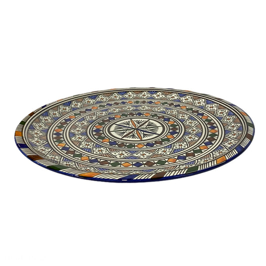 Handmade Moroccan Pottery Pie Dish. Flat Dish/ Cake Dish/Flat Dish.