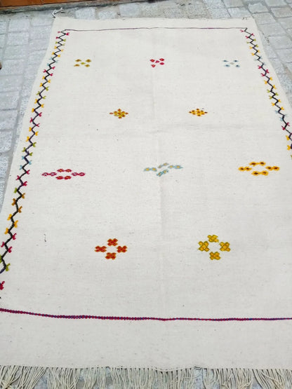 Moroccan Akhnif Rug 3×5 Ft . Moroccan Berber Kilim, Handmade Wool Rug. Large Berber Rug, Area Rug