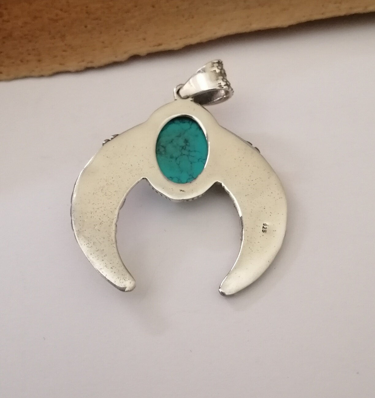 Southwestern Turqouise and Sterling Silver Wing Pendant Amulet