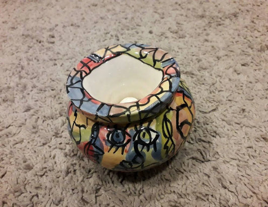 Moroccan Unique Ashtray - Handmade Ashtray Ceramic Ashtray, Cigar Ashtray, Painted Ashtray, Cool Ashtray, Decorated Ashtray, Multicolor