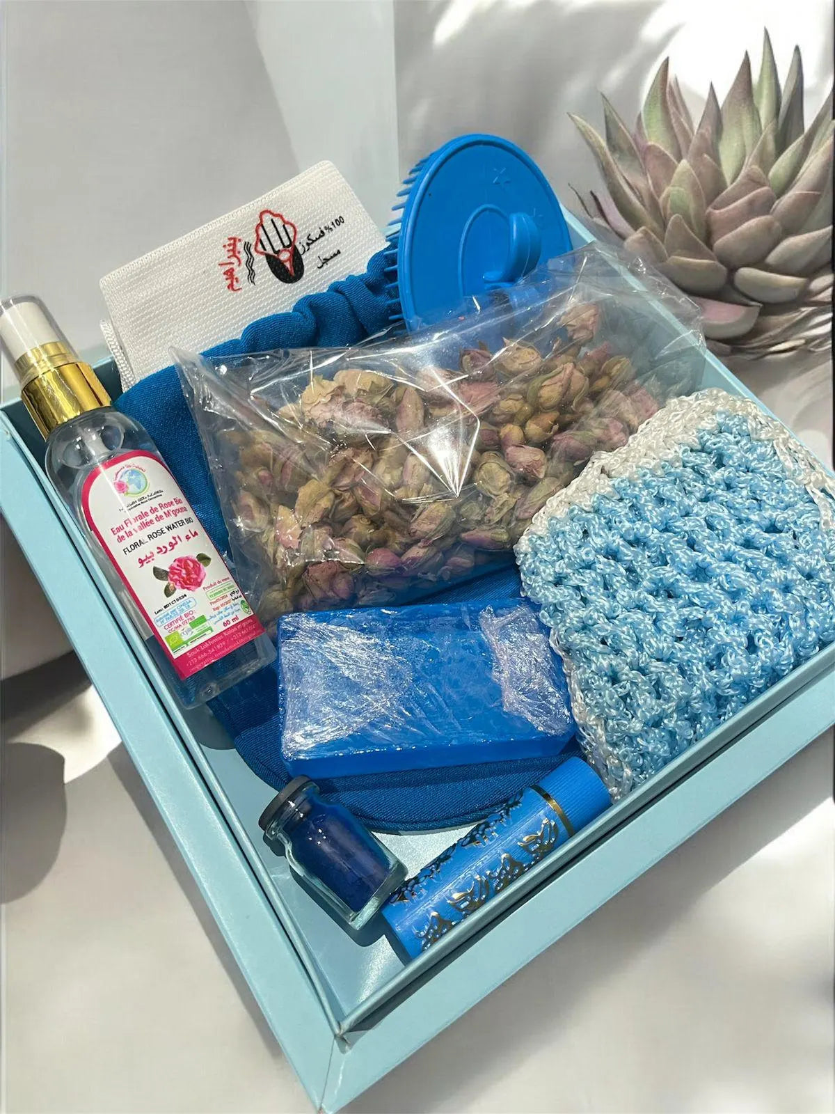 Moroccan Blue Nila Hammam Set – Traditional Beauty Ritual