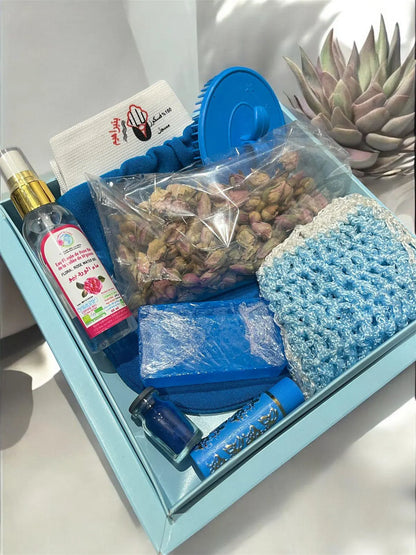 Moroccan Blue Nila Hammam Set – Traditional Beauty Ritual
