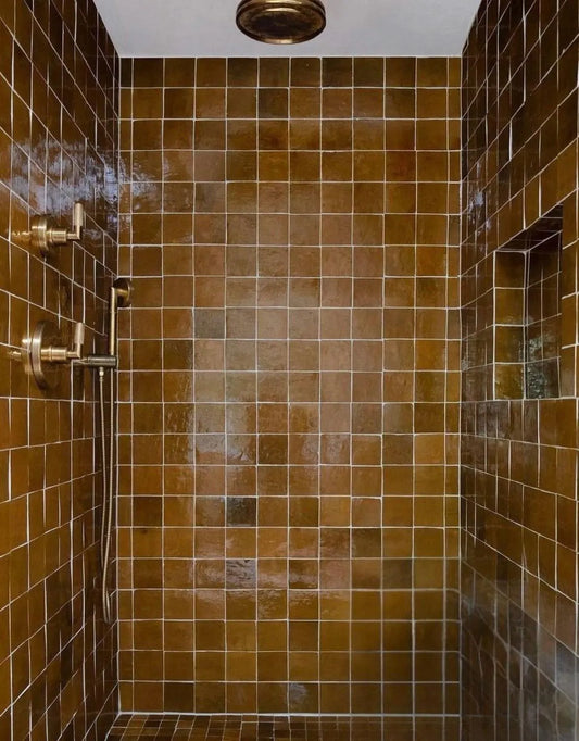 1 Square Foot Zellige Caramel Zellig Amber Brown Zellige Tile Moroccan Zellige Tiles Light Brown Tiled Wall Handmade Zellige Tile Wall Tile