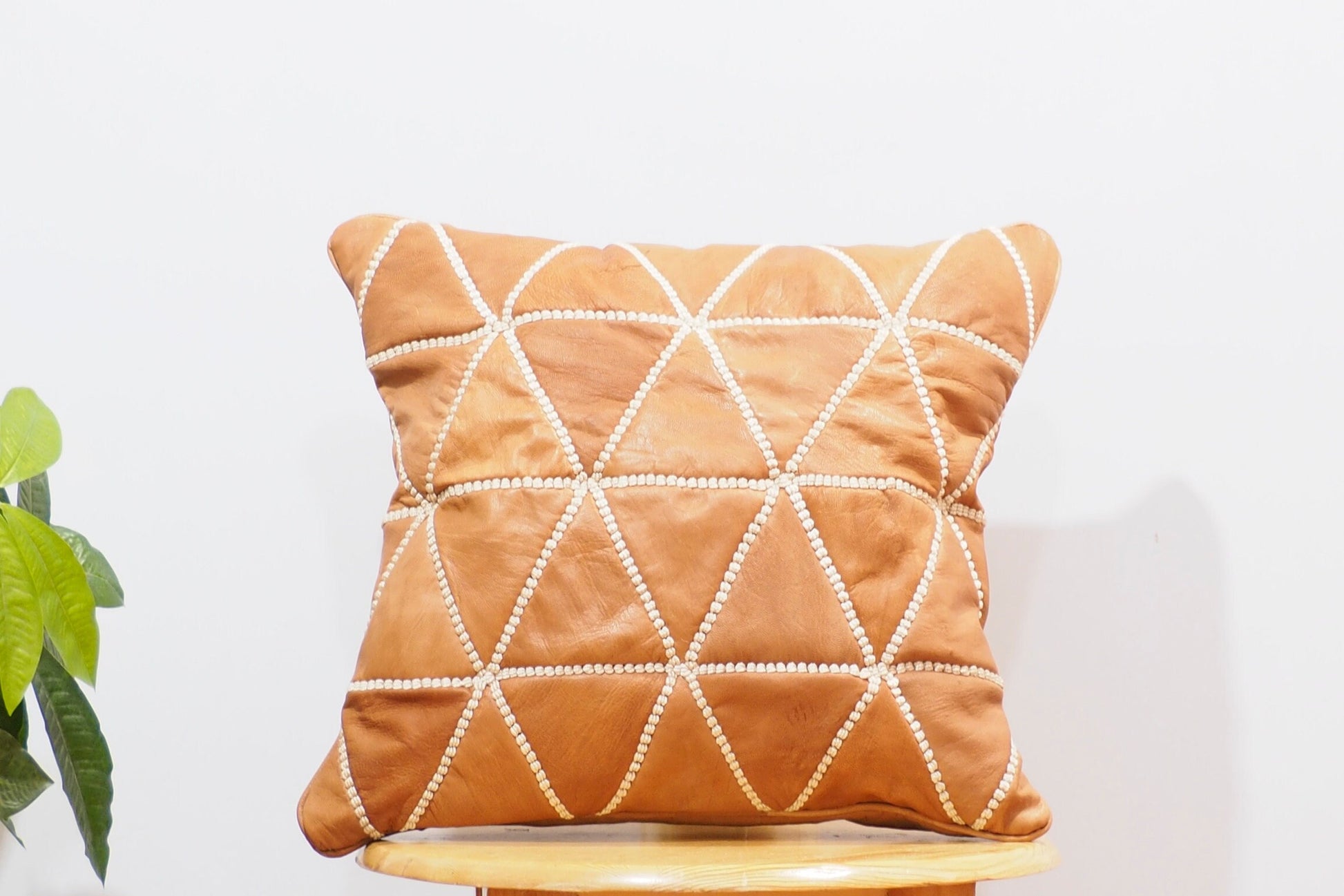 Leather Cushion | Accent Pillow Couch | Leather Pillow Cover with Embroidery Cover High Quality Satisfaction Guaranteed.