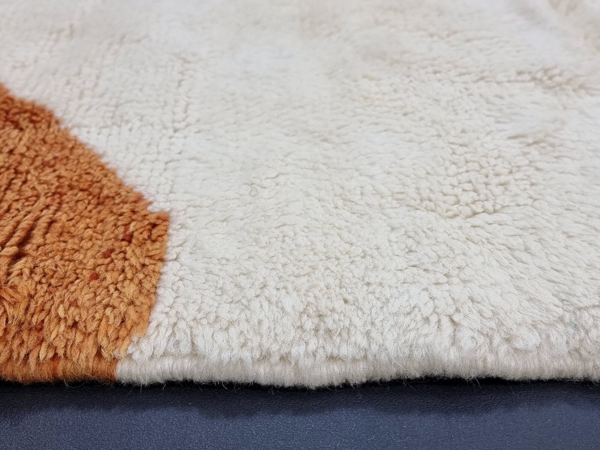 BERBER CARPET 6X6, Gorgeous Mrirt Rug, Patchwork Moroccan Rug, Brown & White Rug, Hand-Knotted Wool Rug, Beni Mrirt Area Rug, Shag Rug.