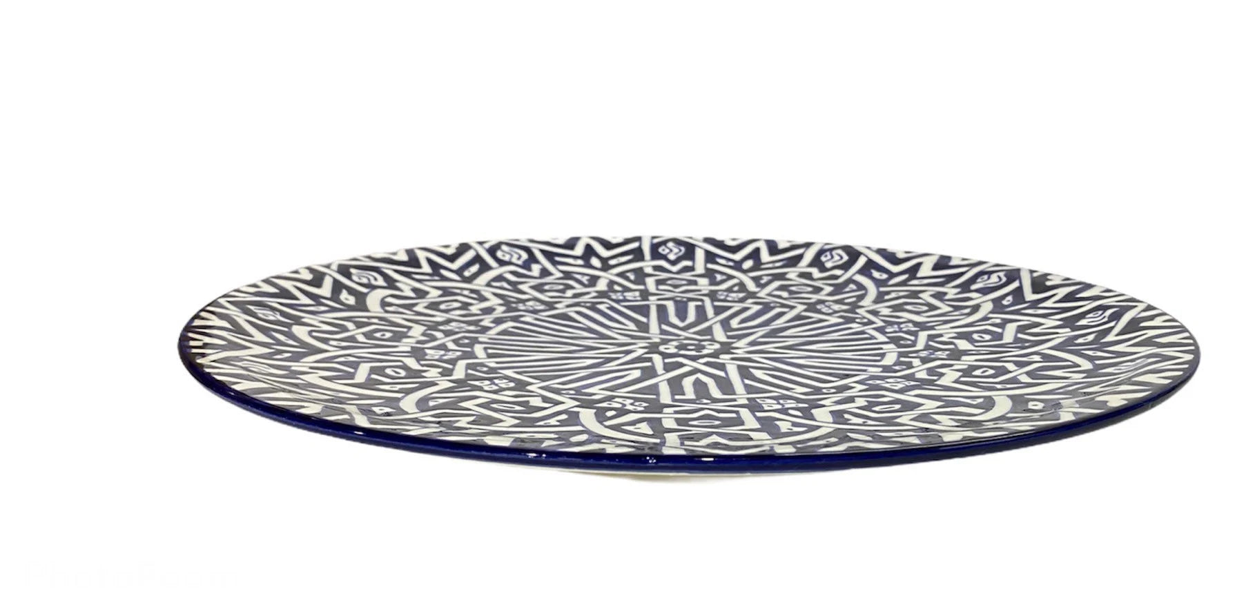 Handmade Moroccan Pottery Pie Dish. Flat Dish/Cake Dish/Flat Dish.
