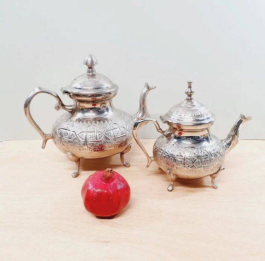 Set of 2 Moroccan Teapots, Teapot for One or 3 Cups, Moroccan Green Tea, Small and Large Teapot