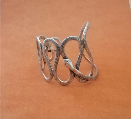 Elegant Sterling Silver Snake Cuff