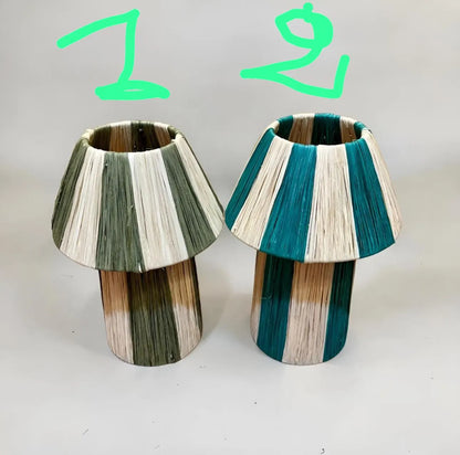 Raffia Lamp, Natural Raffia Lamp, Raffia Lampshade, TABLE LAMPSHADES Moroccan Handmade in Rattan