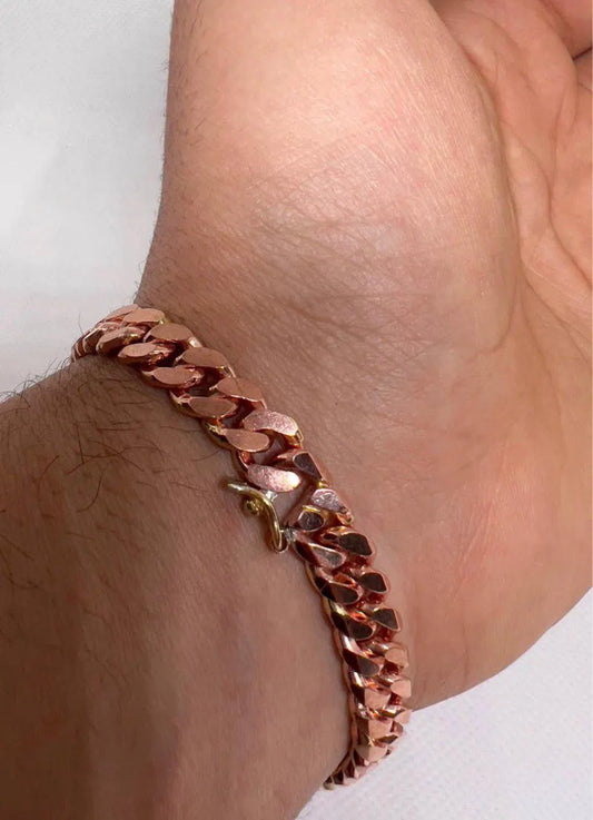 Pure 100% Copper Chain Bracelets, Unisex Copper Bracelets, Copper Curb Chain & Link Bracelets, Handmade Brass Copper Bracelets, for Him Her