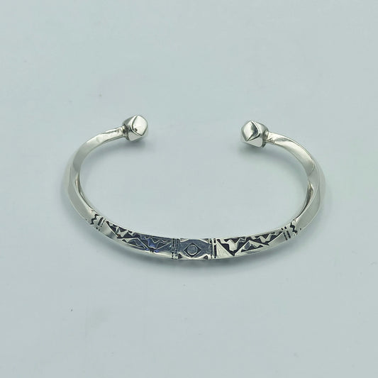 Silver Bracelet Tuareg Jewelery , Tuareg Moroccan Bracelet with Ethnic Tuareg Engraving in 925 Silver, , Unique Jewelry, Mens and Women Gift
