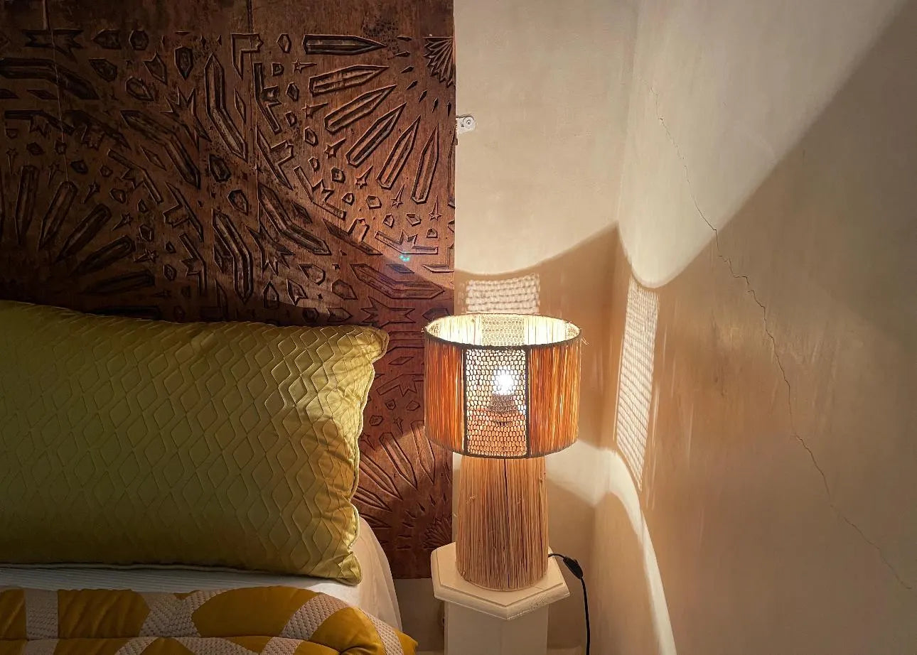 Raffia Natural Raffia Lamp, Raffia Lampshade, TABLE LAMPSHADES Moroccan Handmade in Rattan,Lamp