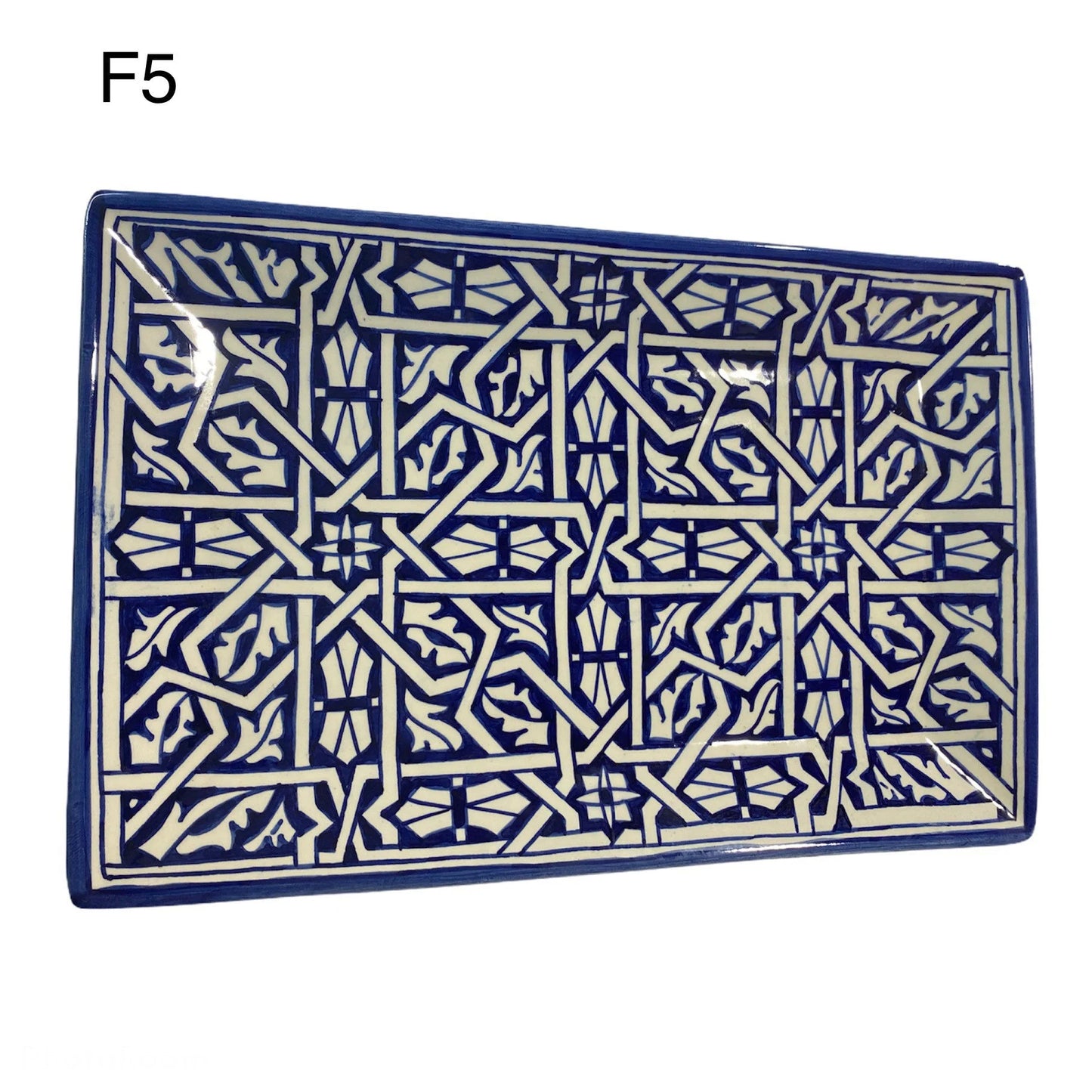 Handmade Ceramic Cake Dish from Fes (Morocco)/ Rectangular Tray / Rectangular Tray.