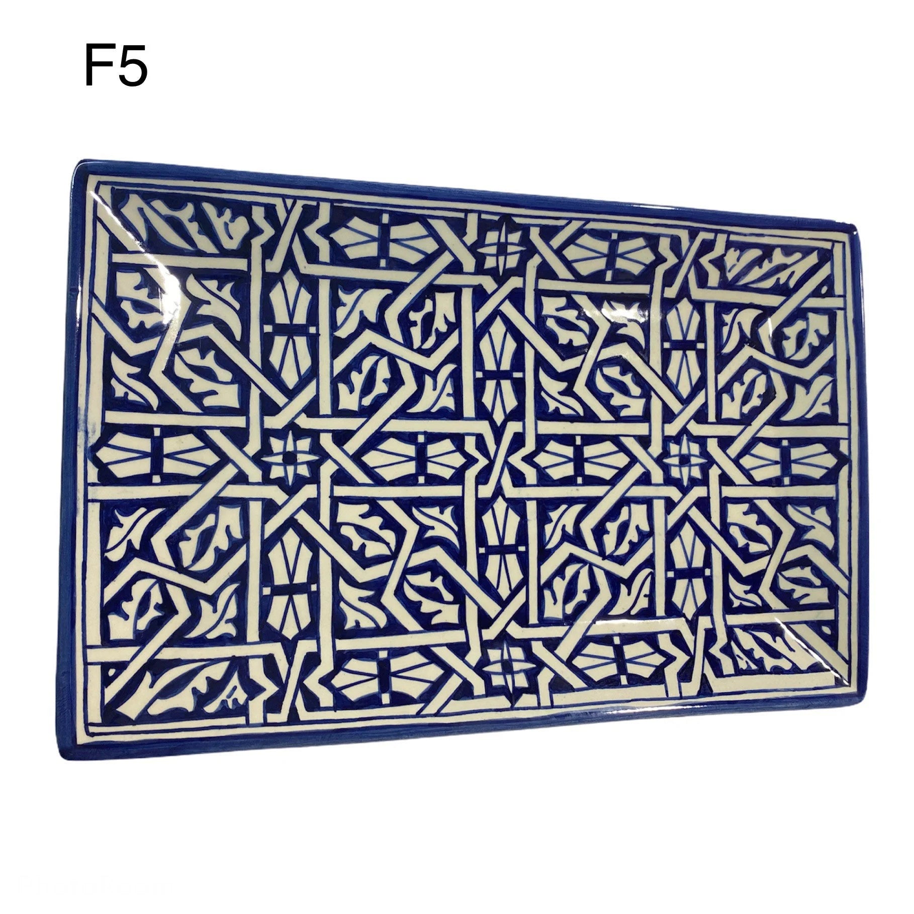 Handmade Ceramic Cake Dish from Fes (Morocco)/ Rectangular Tray / Rectangular Tray.