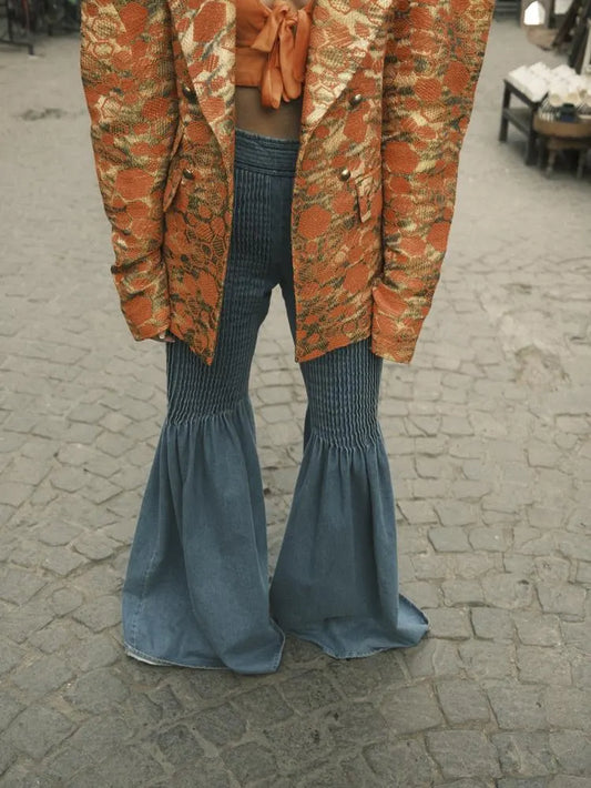 Mo’S Oversize Jacket Orange Coton Brocarde