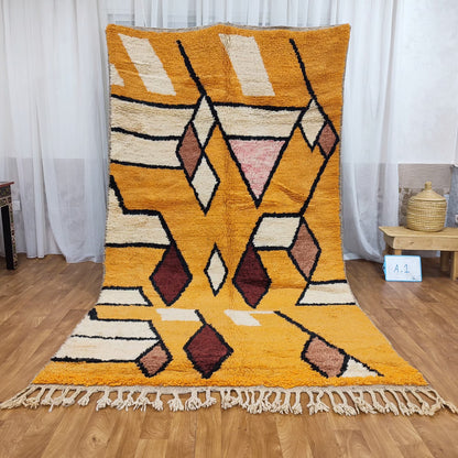 Authentic Moroccan Rug, Vibrant Boujaad Rug, Azilal Rug, Bright Colored Rug, Abstract Carpet, Handmade Rug, Bohemian Rug, Tapis Marocain