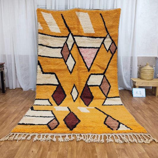 Authentic Moroccan Rug, Vibrant Boujaad Rug, Azilal Rug, Bright Colored Rug, Abstract Carpet, Handmade Rug, Bohemian Rug, Tapis Marocain