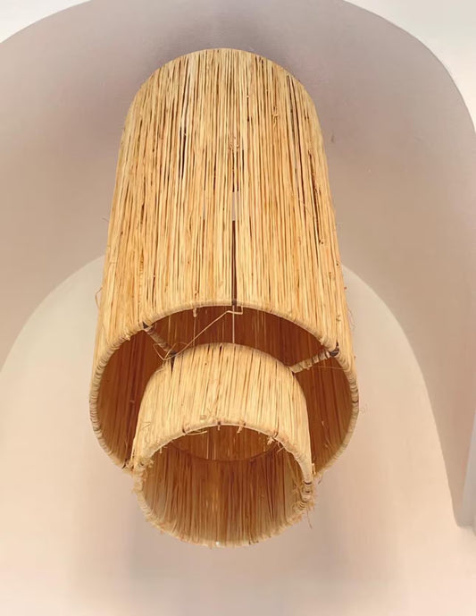 Raffia Pendant Light , Hanging Lamp Shade in Raffia