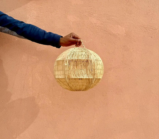 Raffia Pendant Light , Wicker Ceiling Light Shade Round