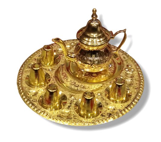 Moroccan Brass Tea Set: Handcrafted Elegance, Boho Luxe, Artisan Craftsmanship Moroccan Hospitality Functional Art Gift-Worthy Teapot