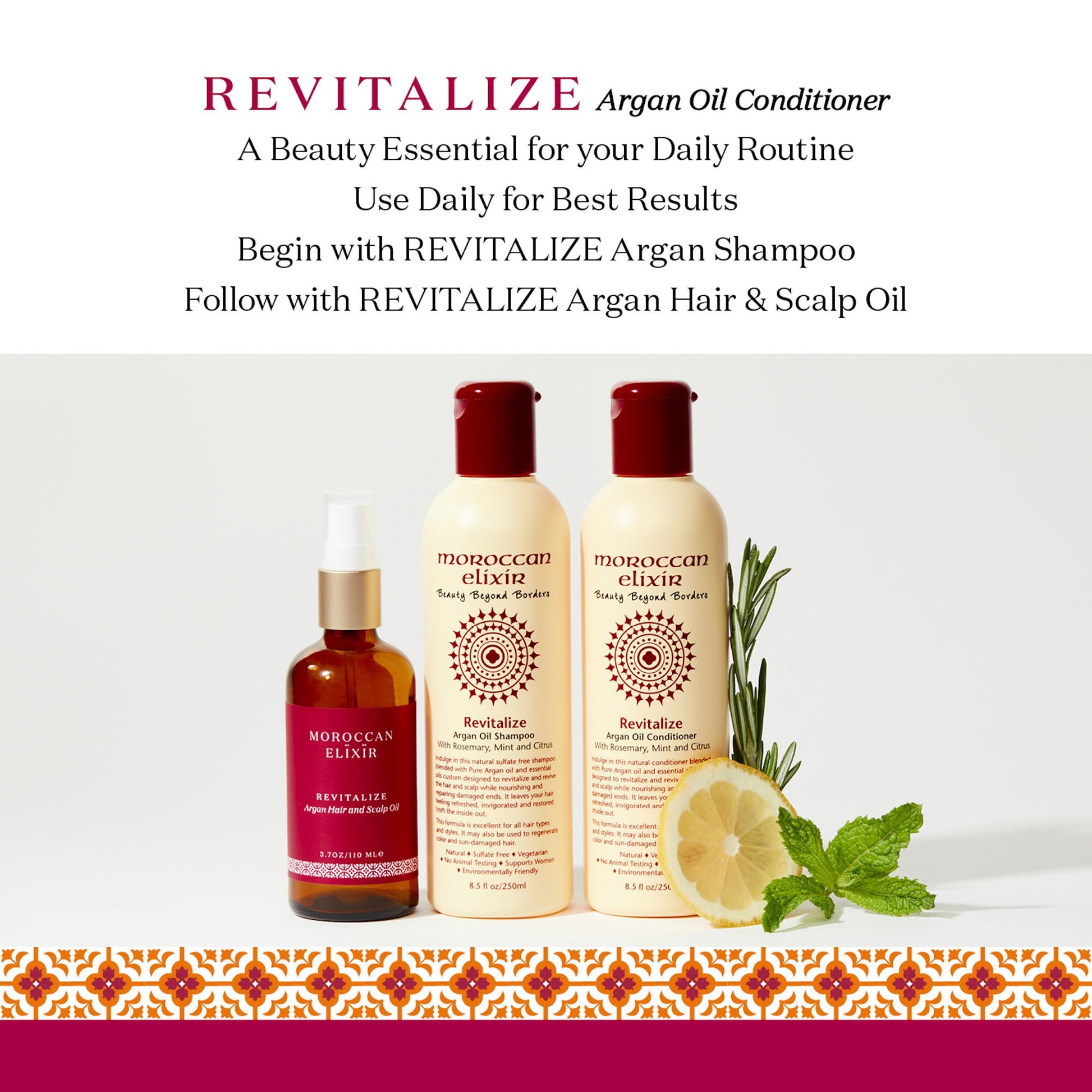 REVITALIZING Argan Oil Daily Conditioner with a Refreshing Blend of Herbal and Citrus Essential Oils