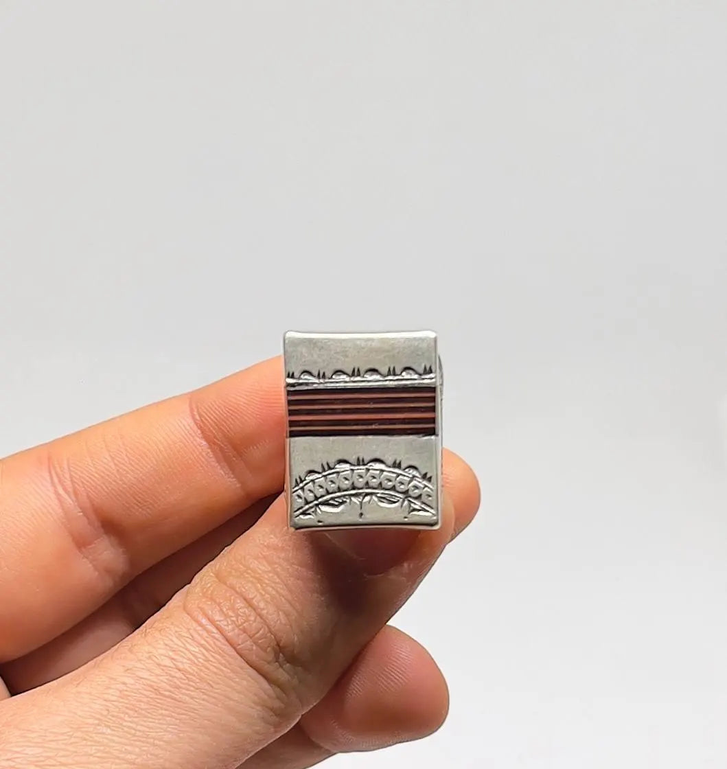 Vintage Berber Sterling Silver Ring, Handmade Tuareg Ring Silver Sterling with Sahara Ebony Wood, Moroccan Jewelry, Gift for Him Size 11 US