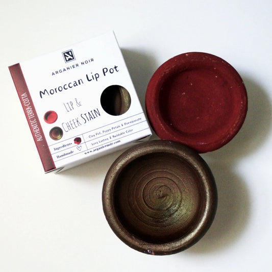 Aker Fassi Set 2 Moroccan Lip Pot Red and Brick Color