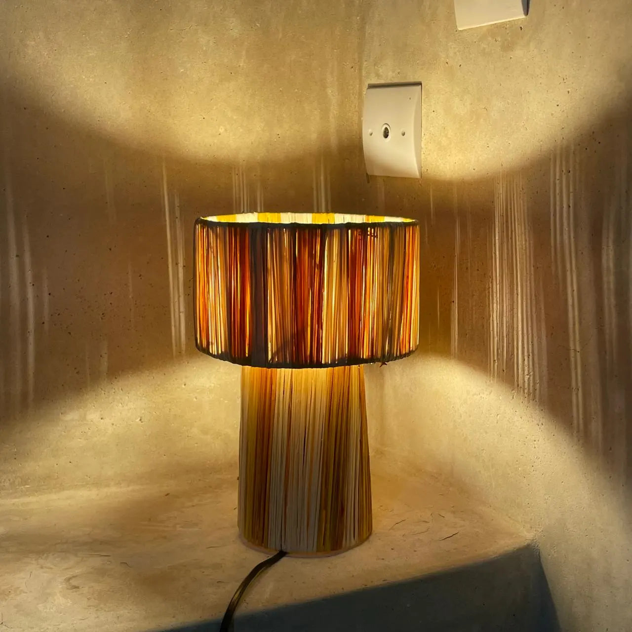 Raffia Lamp, Raffia Pendant Light , Hanging Lamp Shade in Raffia