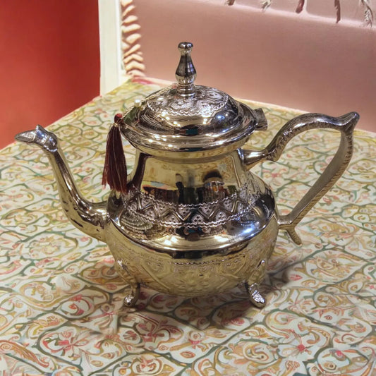 Extra Large Moroccan Tea Set: Elegance, Tradition Handcrafted Teapot Authentic, Tea Rituals Tea Set, Teapot, Set of 6 Tea Cups