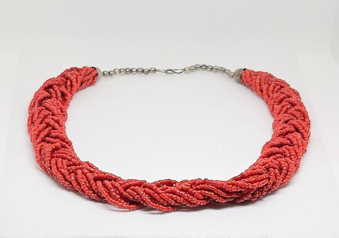 Handmade Berber Coral Necklace, Antique Red Coral Beads Necklace, Tribal Ethnic Necklace, Gift for Her
