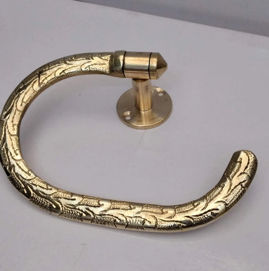 Handmade Brass Toilet Paper Holder, Engraved Unlacquered Brass Toilet Paper Holder, Brass Toilet Paper Holder
