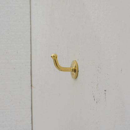 Solid Brass Single Hook, Coat Hook, Clothes Hook, Shower Hook, Towel Hanger