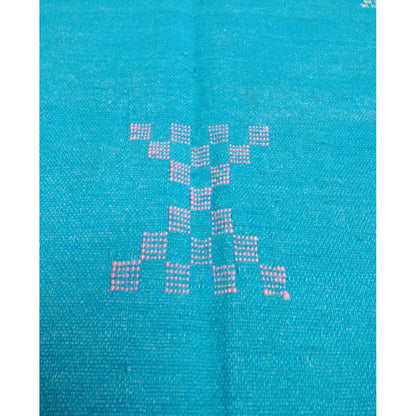Moroccan Cactus Silk Rug, Handmade Sabra Cactus Rug, Berber Sabra Rug ,Authentic Azilal Rug, Bleu Cactus Silk ,Bohemian Rug
