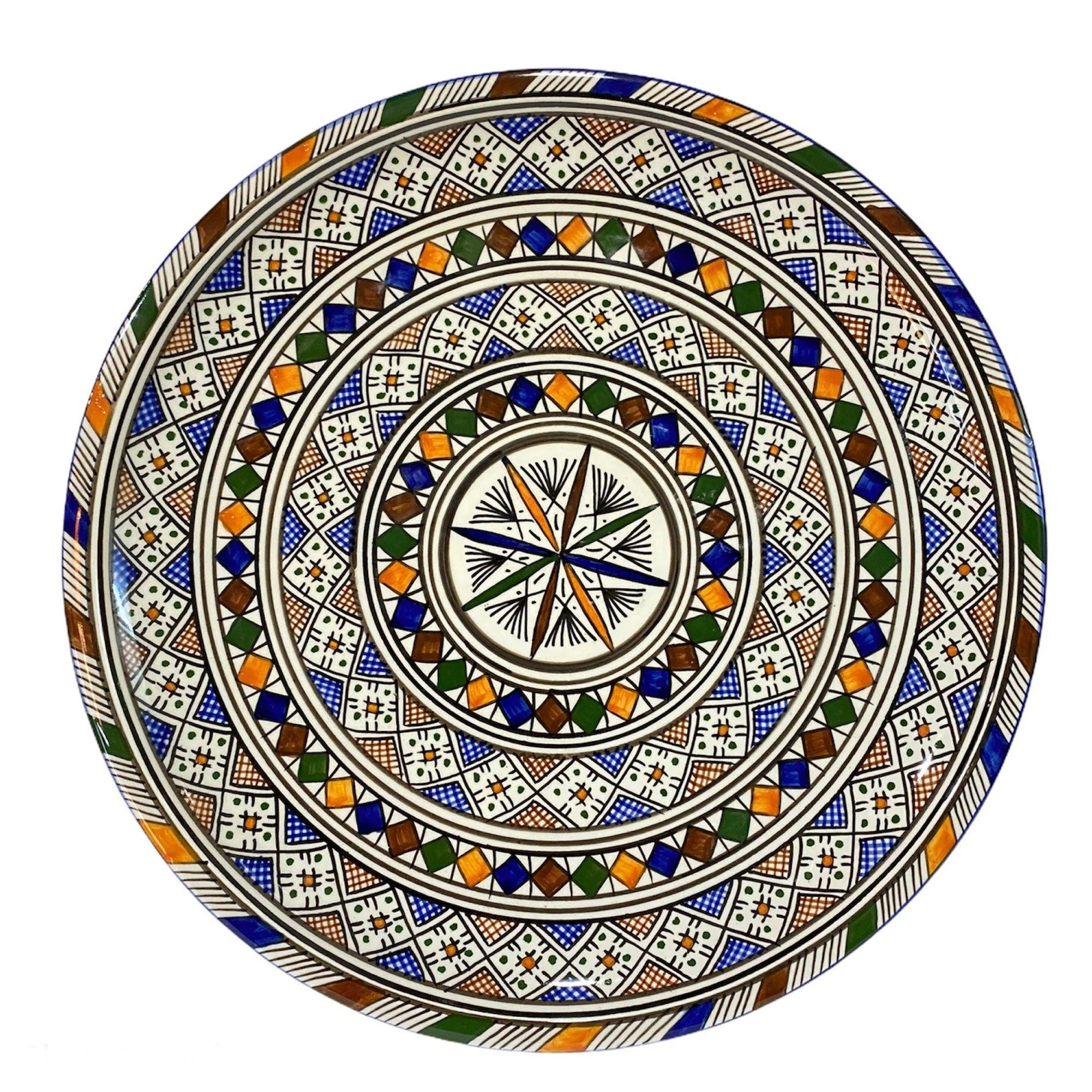 Handmade Moroccan Pottery Pie Dish. Flat Dish/ Cake Dish/Flat Dish.