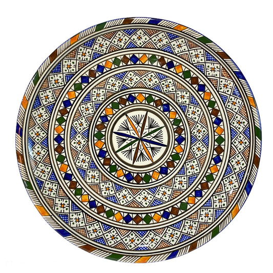 Handmade Moroccan Pottery Pie Dish. Flat Dish/ Cake Dish/Flat Dish.