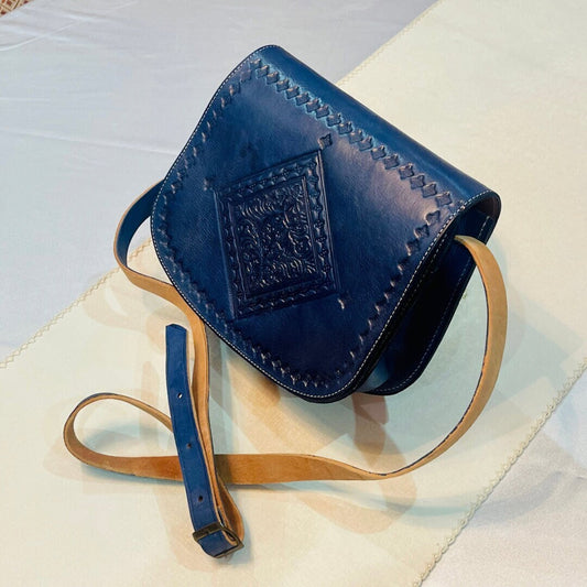 Moroccan Leather Bag, Genuine Leather Crossbody Bag, Moroccan Shoulder Bag, Women'S Leather Bag, Handmade Carved Leather Bag, Purple Bag