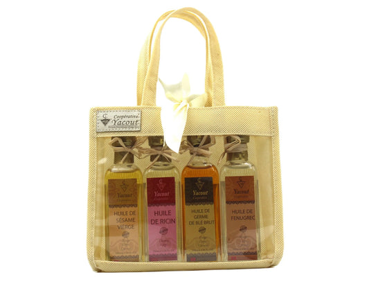 Pure Hair and Skin Oil Pack , 4 Essential Oils ( Almond+ Nigella+ Apricot Kernel+ Grapeseeds ) , Beauty Gifts for Women