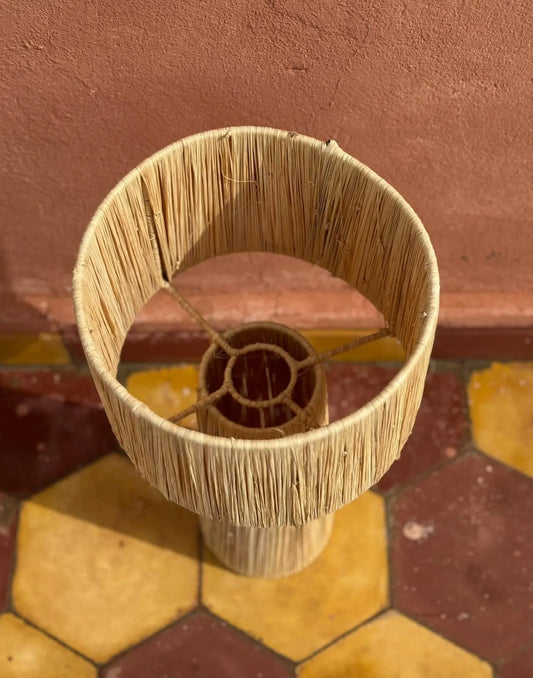LAMP Raffia Natural Raffia Lamp, Raffia Lampshade, TABLE LAMPSHADES Moroccan Handmade in Rattan