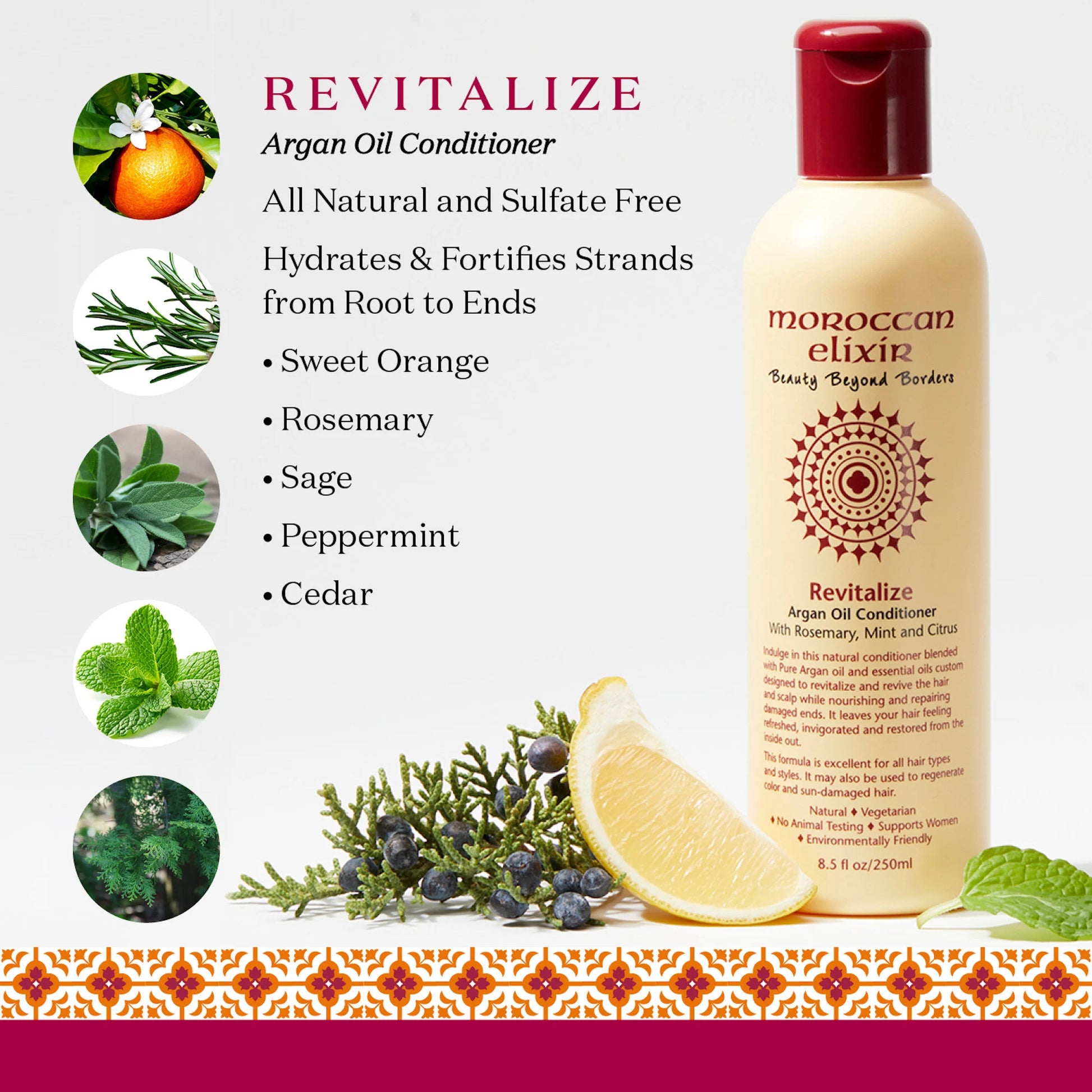 REVITALIZING Argan Oil Daily Conditioner with a Refreshing Blend of Herbal and Citrus Essential Oils