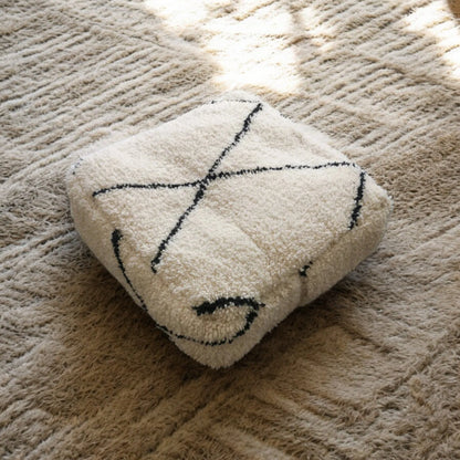 Handmade Moroccan Ottoman Pouf, Moroccan Kilim Pouf, Checker Ottoman, Moroccan Kilim Pouf, Berber Floor Cushion, Large Floor Cushion Seating