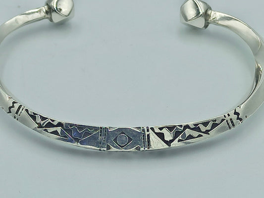 Silver Bracelet Tuareg Jewelery , Tuareg Moroccan Bracelet with Ethnic Tuareg Engraving in 925 Silver, , Unique Jewelry, Mens and Women Gift